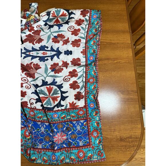 Sakkas Saanvi Printed Draped Short Sleeve Strap Cutout Shoulder Kaftan Bohemian - Picture 9 of 10